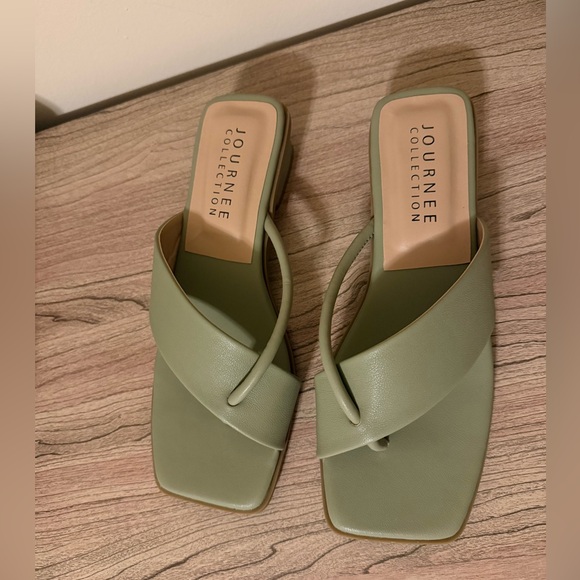 Journee Collection Shoes - Journee Collection Sage Green Sandals 7.5